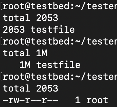 Solaris 11.4 SRU 90: ls -sh