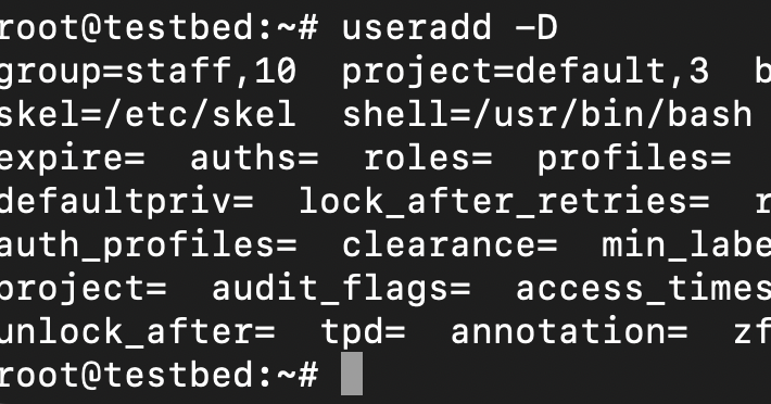useradd defaults